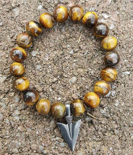 WARRIOR Golden Tiger Eye with a matte 'Triumph Arrowhead'